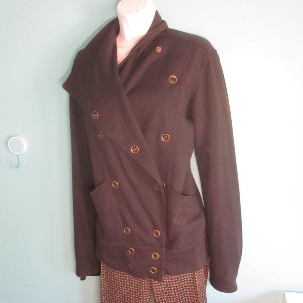 Mike & Chris Vintage 90’s  Women’s Size S Black Fleece Snap Front Jacket